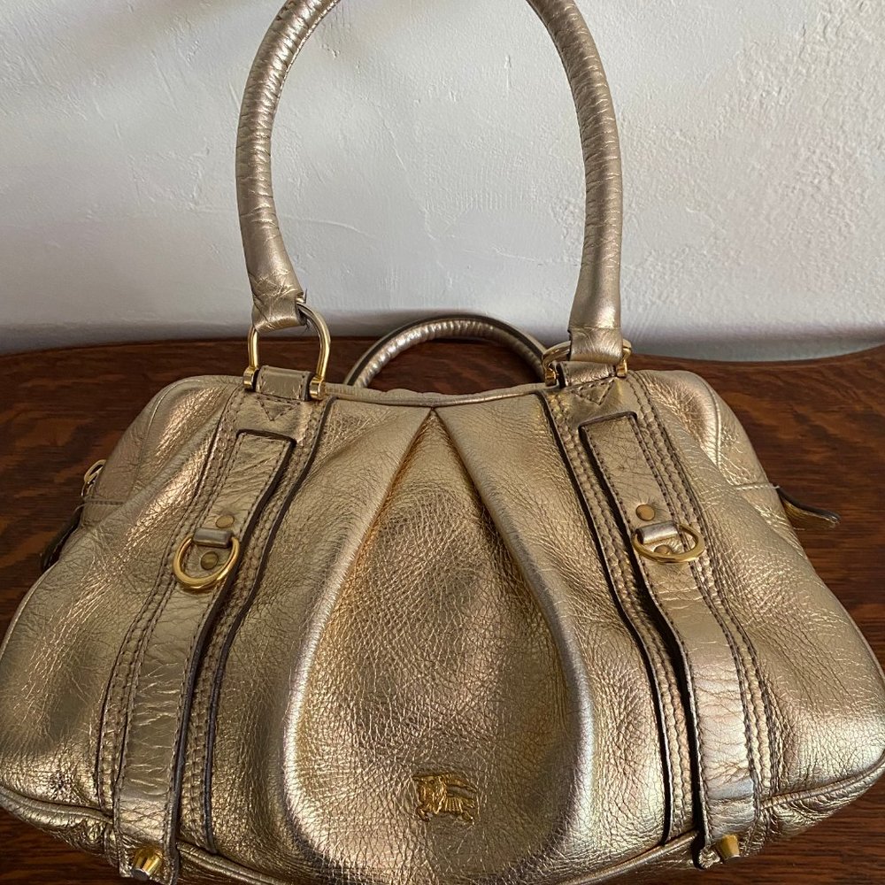 BURBERRY IRREDESCENT GOLD SHOULDER HANDBAG